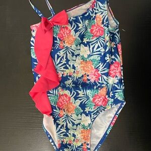 Tropical Floral Kids Swim One Piece